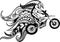 vector of black and white jumping racer riding the motocross
