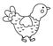 Vector black and white little turkey icon. Cute cartoon gobbler illustration for kids. Farm baby bird isolated on white background