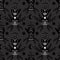 Vector black and white occult witch and magic repeat seamless pattern background. Quiromancy and good luck charms.