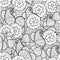 Vector black and white ornamental floral