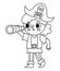 Vector black and white pirate girl icon. Cute female sea captain line illustration. Treasure island outline hunter with cocked hat