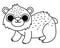 Vector black and white polar bear icon. Endangered species line illustration. Cute extinct animal. Funny wild animal illustration