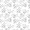 Vector Black And White Roses Fabric Repeating Seamless Pattern Hand Drawn In Botanical Style.