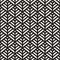 Vector Black And White Seamless Organic Floral Lines Grid Geometric Pattern