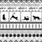 Vector Black white seamless pattern with  ornaments and leopards, African style, oriental art