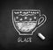 Vector black and white sketch of Glace coffee