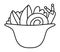 Vector black and white smiling snail and oysters in a plate