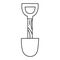 Vector black and white spade illustration isolated on white background. Outline shovel icon. Vector garden or camping line style