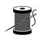 Vector black and white spool icon