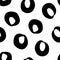 Vector Black and white spots, toss and random composition, Simple seamless pattern design great for fashion, textiles