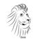 Vector Black and White Tattoo Lion Illustration