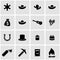 Vector black wild west icon set