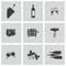 Vector black wine icons set