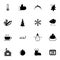 Vector black winter icons set