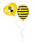 Vector Black and Yellow Balloons with Stripes and Bee Image