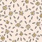 Vector black yellow floral beige seamless pattern