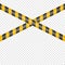 Vector Black and Yellow Warning, Danger Stop Tape Isolated. Crossed Danger, Caution Tape Sign