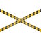 Vector Black and Yellow Warning, Danger Stop Tape Isolated on White Background. Crossed Danger, Caution Tape Sign