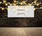 Vector blank billboard or poster on wall room with christmas lights