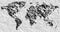 Vector Blank black, gray silhouette similar World map. Monochrome Worldmap template, website design, annual