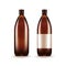 Vector Blank Brown Plastic Water Beer Kvass Bottle