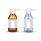 Vector Blank Glass Medical Spray Bottle