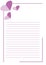 Vector blank for letter or greeting card. White paper form with pink hearts, lines and border. A4 format size