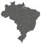 Vector blank map of Brazil with regions or states and administrative divisions.