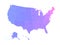 Vector blank map of USA in shades of violet and pink