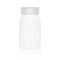 Vector Blank Plastic Packaging Bottle with Cap for Pills on White Background