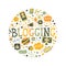 Vector blogging doodle illustration, hand drawn blogging elements