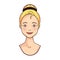Vector blonde beautiful young smiling woman avatar