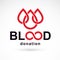 Vector blood donation inscription created with limitless symbol.