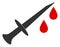 Vector Blood Sword Flat Icon Symbol