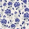 Vector Blooming blue hydrangea flowers seamless pattern vector f