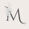 Vector Blooming Floral Initial M Monogram and Logo