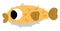 Vector blowfish icon. Under the sea illustration with cute funny deflated spiky fish. Ocean animal clipart. Cartoon underwater or