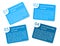 Vector blue angular paper option labels