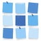 Vector Of Blue Blank Notes Office Work Concept