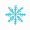Vector blue brush painted snowflake symbol on transparent background. - Vector