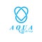 Vector blue clear water drop logo for use as marketing design symbol. Body cleansing concept.
