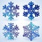 Vector blue cristal snowflakes