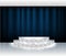 Vector blue curtain stage scene with spotlights