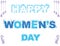 Vector blue decor lettering Happy Womens day