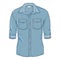 Vector Blue Denim Shirt with Roll Up Sleeves