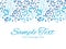 Vector blue forest horizontal border greeting card