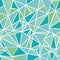 Vector Blue Green Geometric Mosaic Triangles Repeat Seamless Pattern Background. Can Be Used For Fabric, Wallpaper