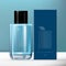 Vector Blue & Holographic Men Fragrance Glass Bottle Packaging Set