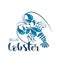 Vector blue lobster logo template.