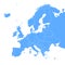 Vector Blue Map of Europe continent